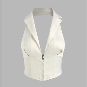 CIDER WHITE SILK HALTER